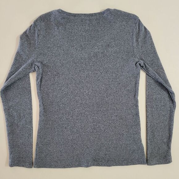 Eddie Bauer Women's Gray Long Sleeve V-Neck Top - Picture 12 of 13
